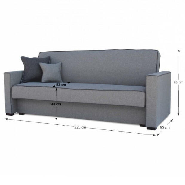 Háromszemélyes kanapé Lumia szürke