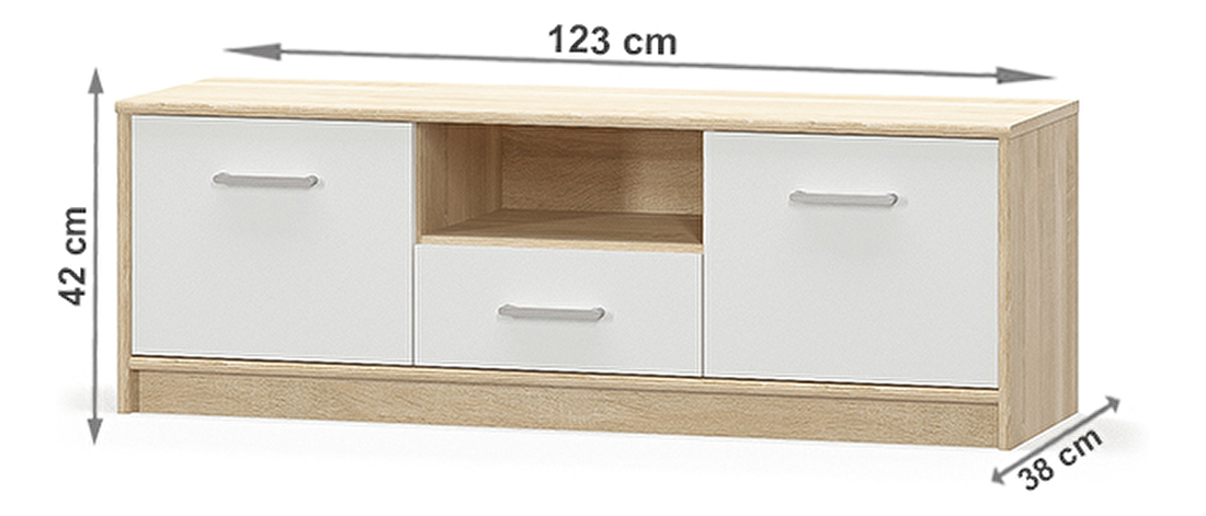 TV asztal/szekrény Thornham 2D1S (fehér) *kiárusítás