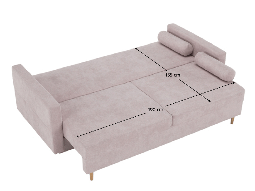 Kétszemélyes kanapé Aria (régirózsaszín)