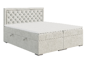 Egyszemélyes ágy Boxspring 120 cm Bohem  (elefántcsont) (matraccal és tárolóhellyel)