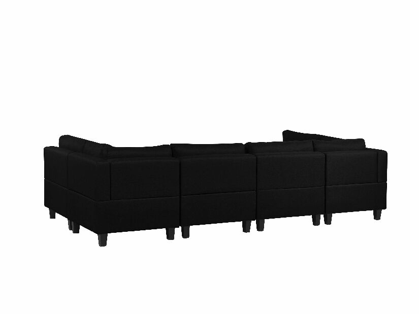 U alakú modul kanapé FELLE (poliészter) (fekete) (6 fő részére)