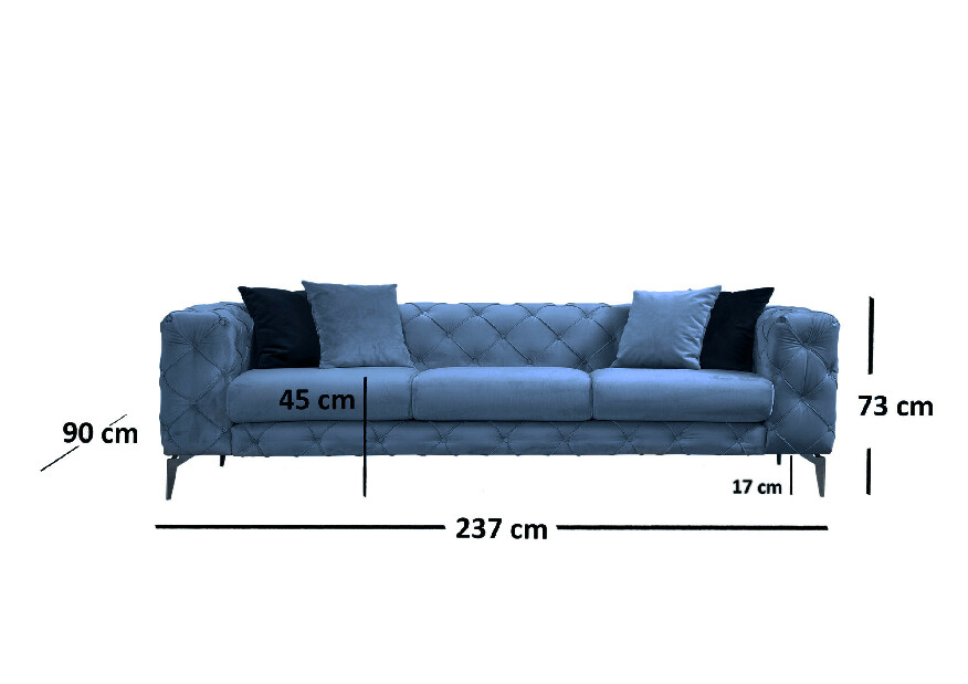 Háromszemélyes kanapé Collo (kék)