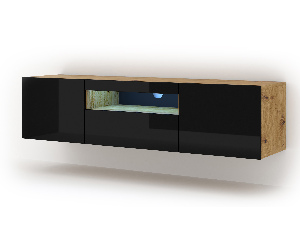 TV asztal/szekrény Aurora (artisan tölgy + fekete)