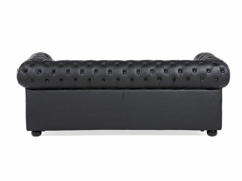 Háromszemélyes bőr kanapé Chichester (fekete)