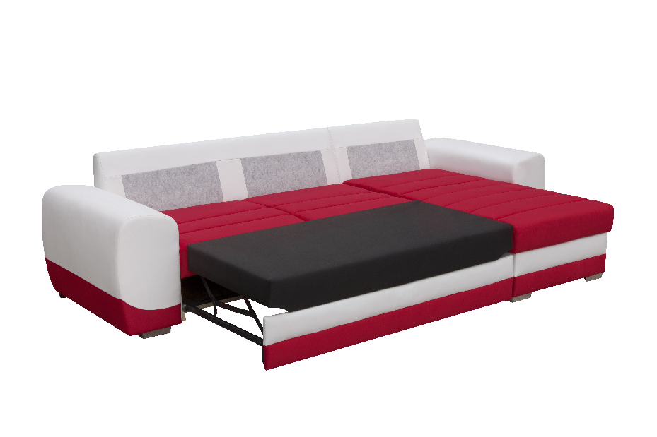 Sarok kanapé Kalan (piros + fehér) (J)