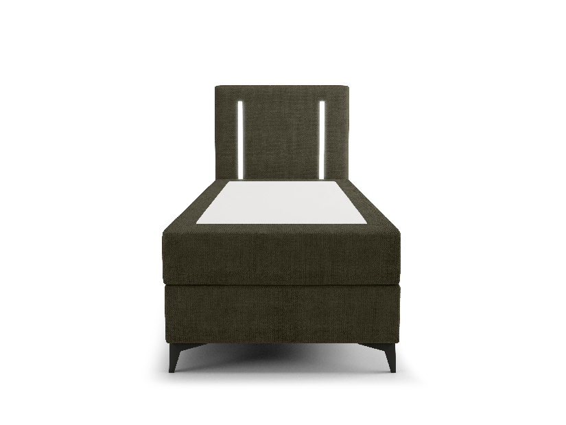 Egyszemélyes ágy 80 cm Ortega Comfort (terakotta) (ágyráccsal és matraccal, és tárolóhellyel) (LED világítással)