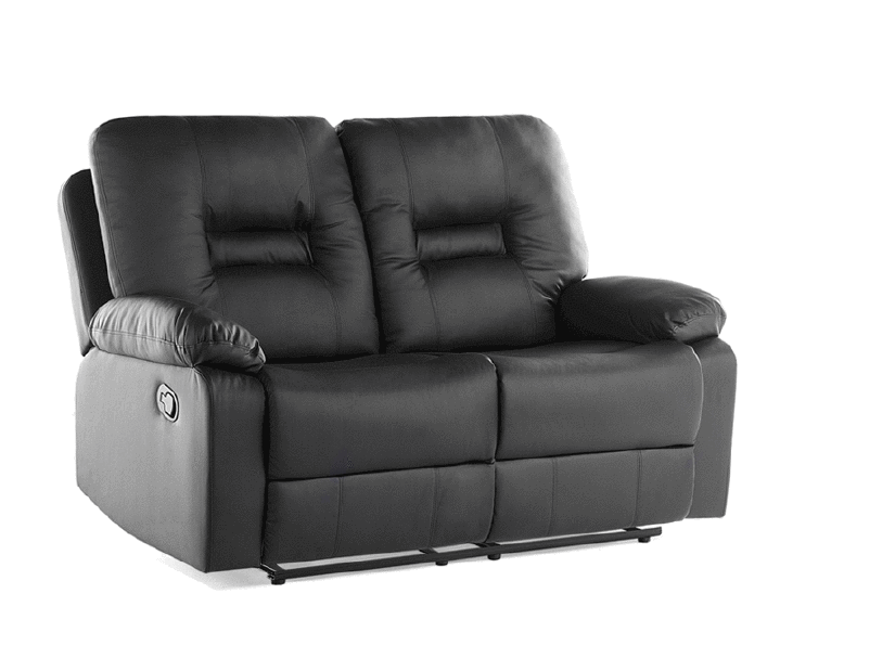 Kétszemélyes kanapé Barnet (szintetikus bőr) (fekete)