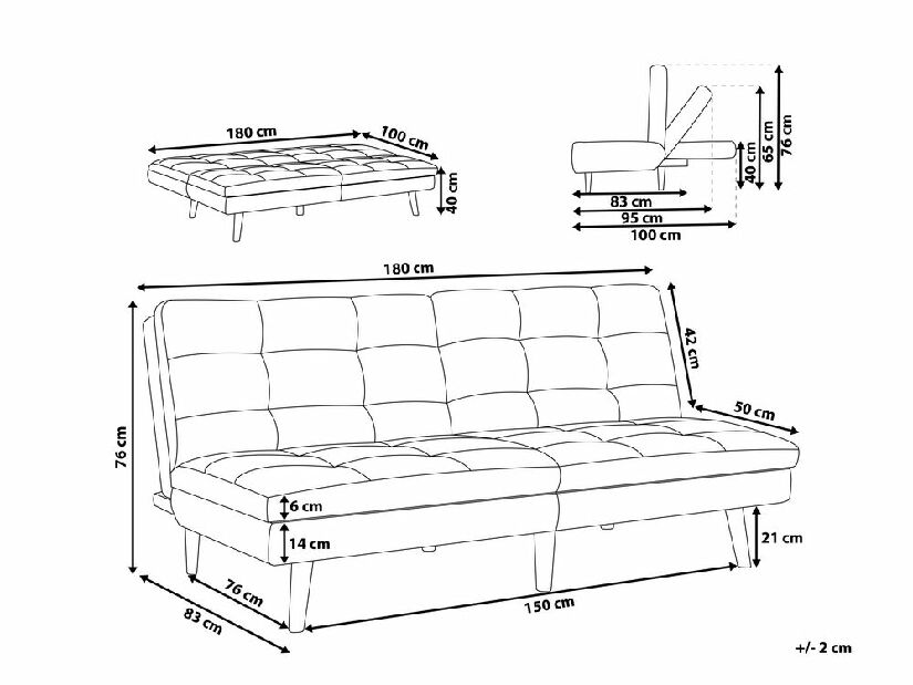 Háromszemélyes kanapé Risback (világosszürke)