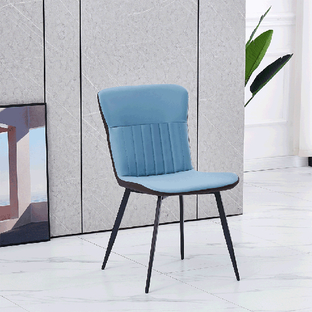 Jedálenská stolička Rutil (modrá + hnedá)