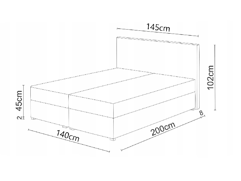 Kontinentális ágy 140x200 cm Waller (bézs) (léccel és matraccal) *bazár