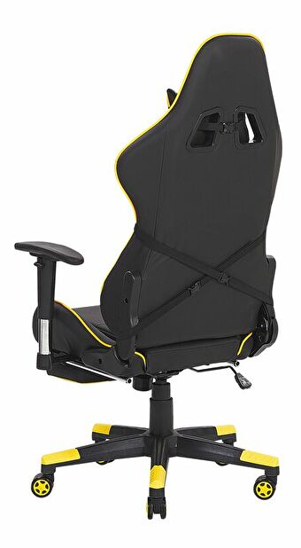 Irodai szék VITTORE (szintetikus bőr) (fekete + sárga)