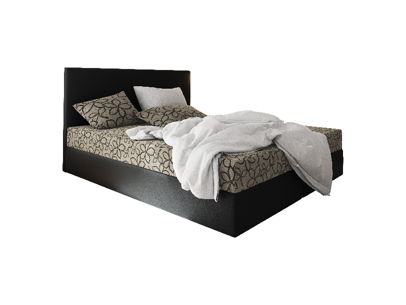Franciaágy Boxspring 160 cm Lilac Comfort (minta + fekete) (matraccal és tárolóhellyel)