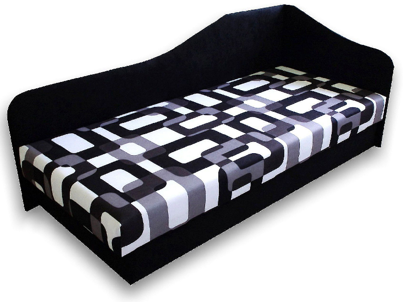Egyszemélyes ágy (dívány) 80 cm Lux 87 (Fekete 39 + Gusto 12) (J)