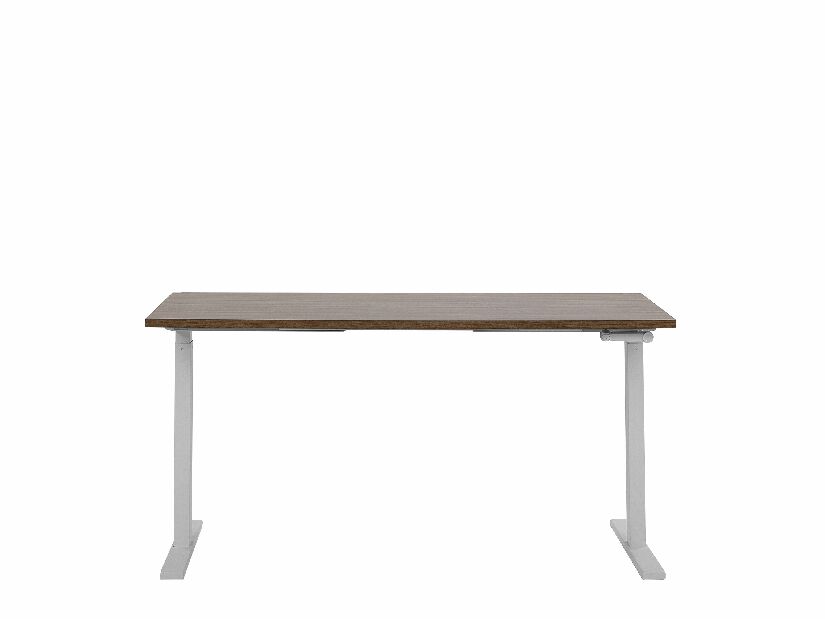 Íróasztal UPPER II (130 x 72 cm) (MDF) (sötét fa + fekete) (manuálisan beállítható)