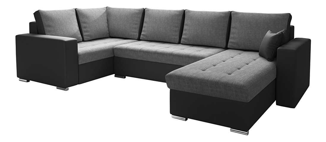 U-alakú sarok kanapé Lamont (szürke + fekete) (B)