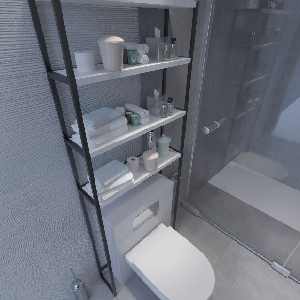 Fürdőszoba szekrény Salzburg (fehér + fekete)