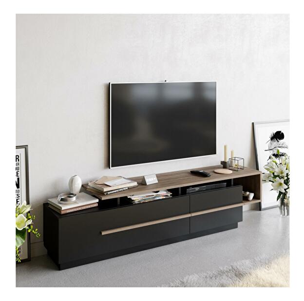TV asztal/szekrény Pria (fekete + dió)