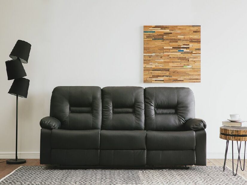 Kétszemélyes kanapé Barnet 2 (szintetikus bőr) (fekete)