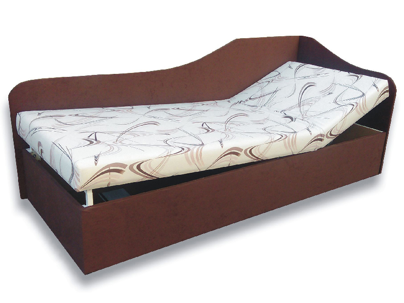 Egyszemélyes ágy (dívány) 90 cm Abigail (Sand 10 + sötétbarna 40) (J)