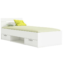 Egyszemélyes ágy 90 cm Myriam (fehér) (matrac és ágrács nélkül)