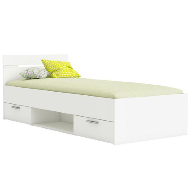Egyszemélyes ágy 90 cm Myriam (fehér) (matrac és ágyrács nélkül)