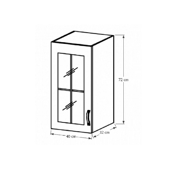 Felső konyhaszekrény üveg elemekkel G40SL Sillina (andersen erdei fenyő)