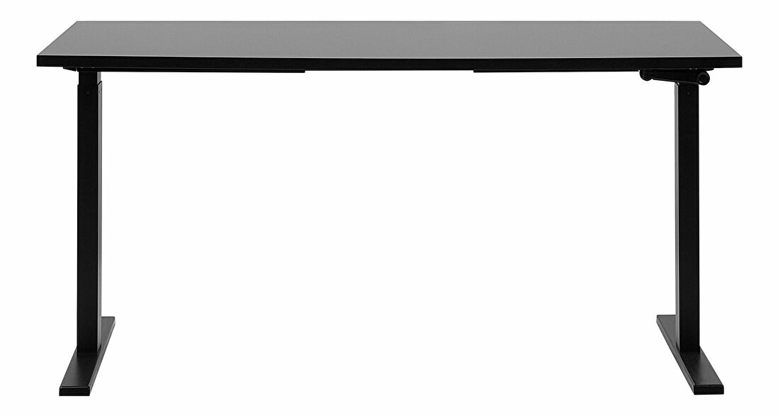 Íróasztal UPPER II (160 x 72 cm) (MDF) (fekete) (manuálisan beállítható)