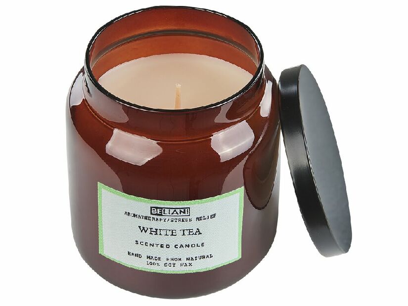 Illatos gyertya készlet fehér tea/gyapjú (2 db.) Arnfinn (barna)