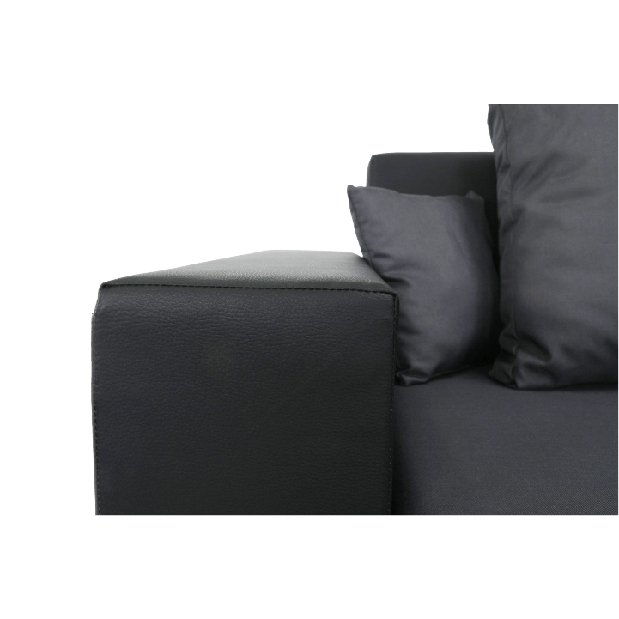 U-alakú sarok kanapé Eutychus (fekete + szürke) (J)