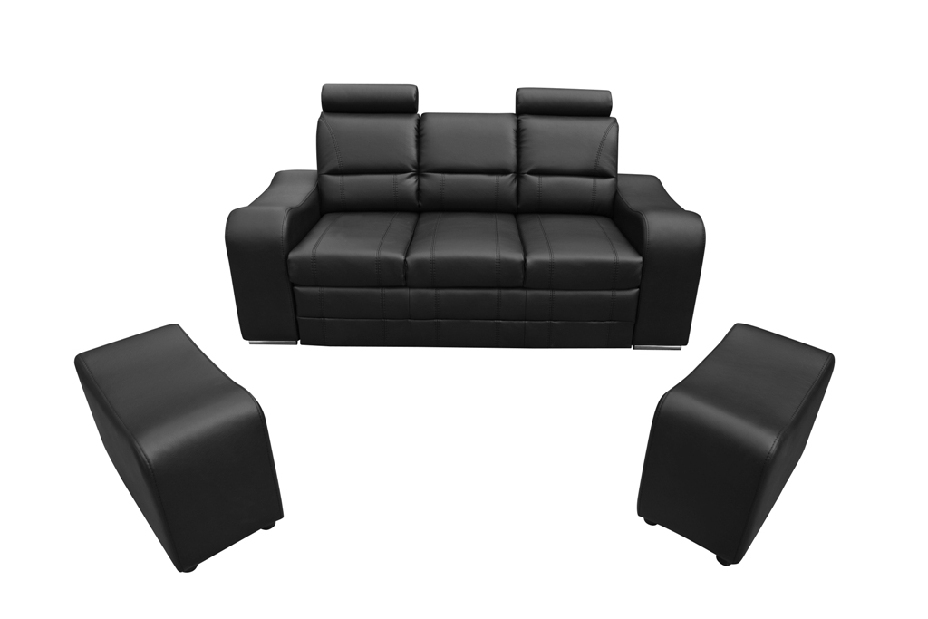 Háromszemélyes kanapé Wendell (fekete)