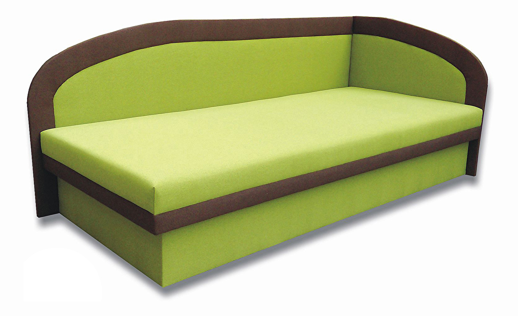 Egyszemélyes ágy (dívány) 80 cm Melvin (Devon 001 zöld + Devon 009 barna) (J)