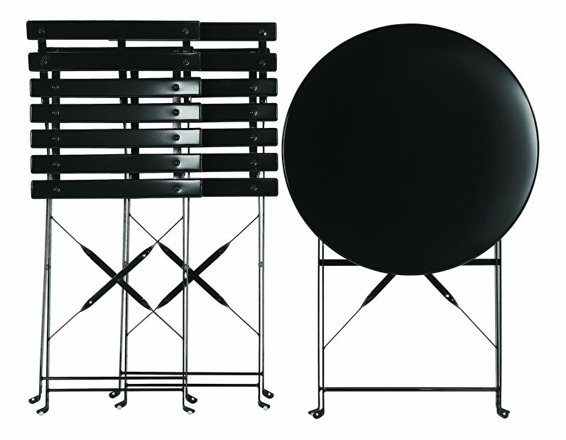 Kerti bútor szett FLORI (fekete) (2 fő részére)