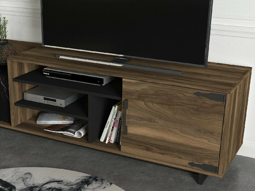 TV asztal/szekrény Simoon (dió + fekete)