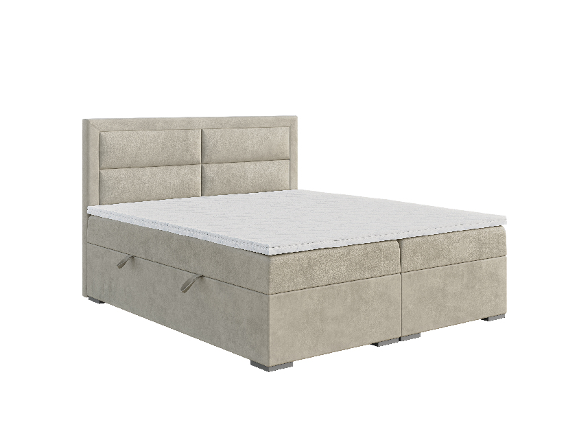 Egyszemélyes ágy Boxspring 120 cm Menorra (világosbézs) (matraccal és tárolóhellyel)