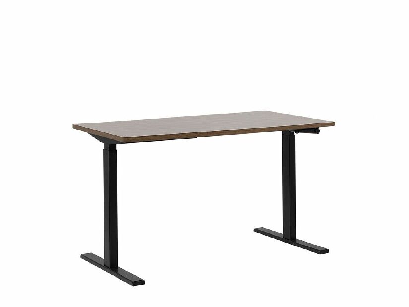 Íróasztal UPPER II (130 x 72 cm) (MDF) (sötét fa) (manuálisan beállítható)