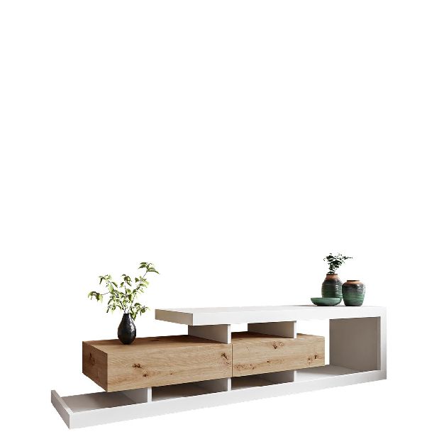 Modern TV asztal/szekrény Sylvaro (fehér/wotan)