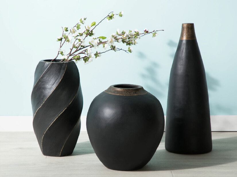 Váza ERODE 53 cm (kerámia) (fekete)