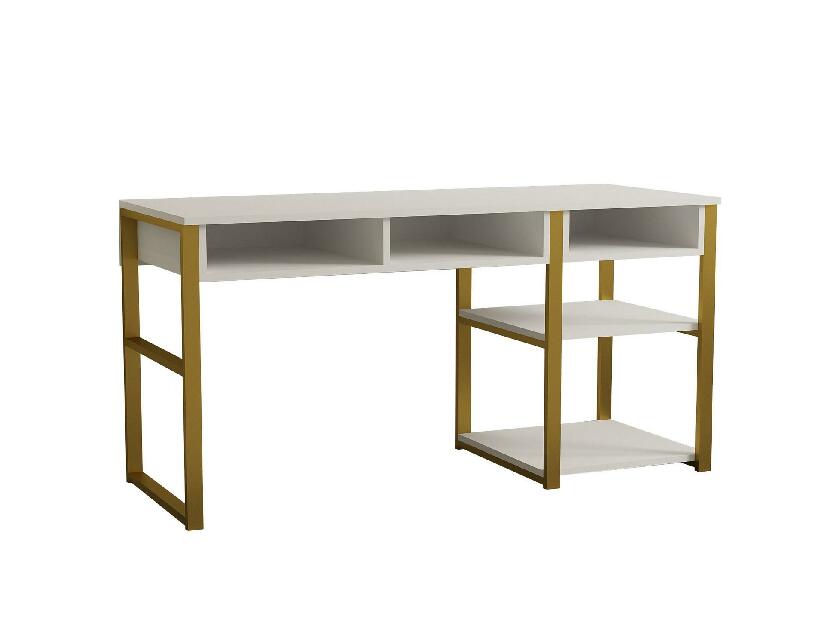 PC asztal Emo (fehér + arany)