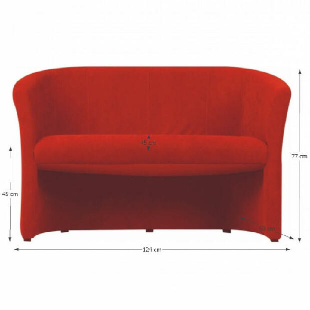Dupla fotel Kilsby Micro piros *bazár