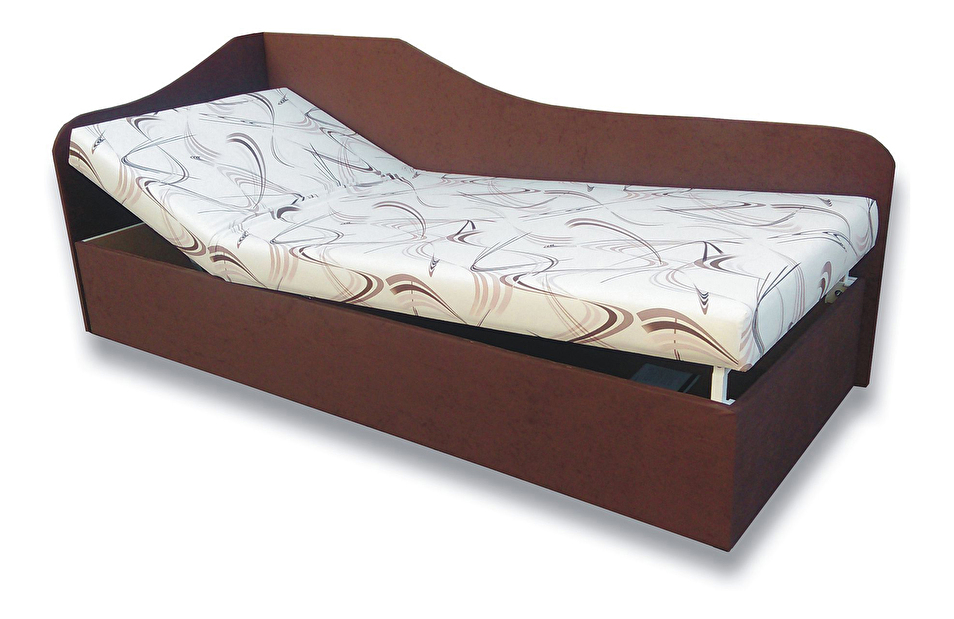 Egyszemélyes ágy (dívány) 90 cm Abigail (Sand 10 + sötétbarna 40) (B)