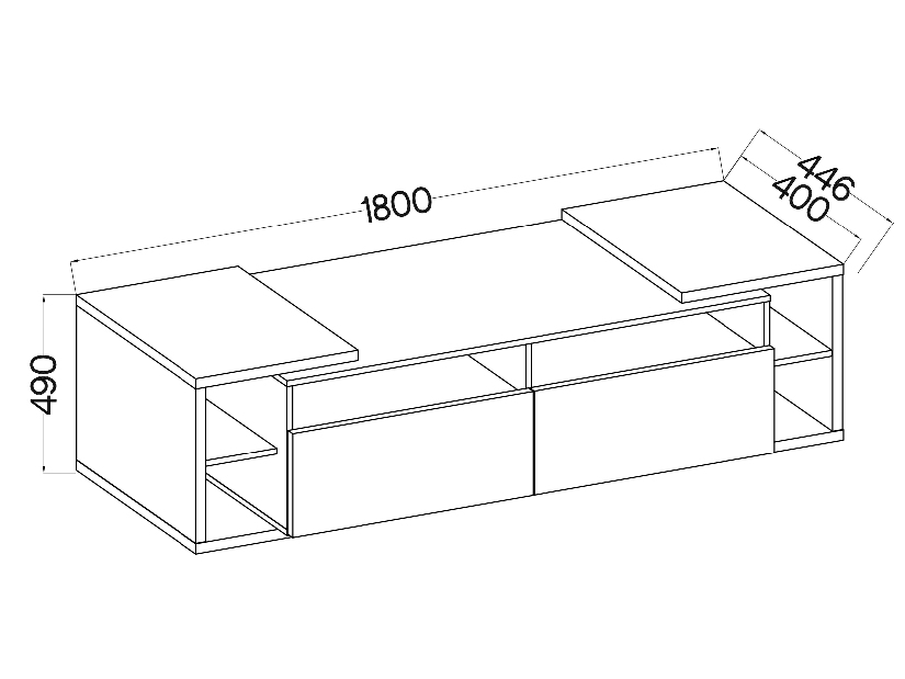 TV szekrény/asztal Nancy 301 (világosszürke + antracit)