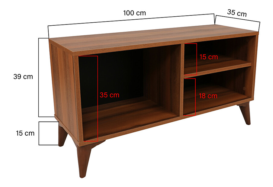 TV asztal/szekrény Zinedine (dió)