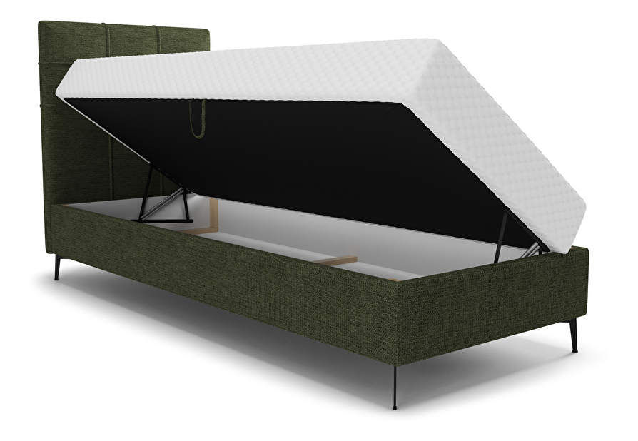 Egyszemélyes ágy 80 cm Infernus Comfort (sötétzöld) (ágyráccsal és tárolóhely nélkül)