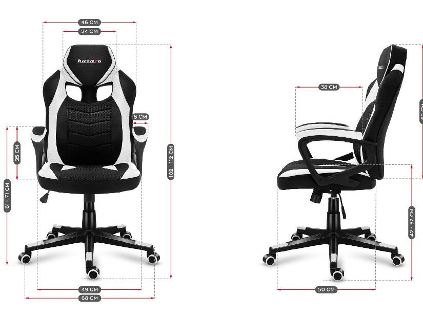 Játék szék Fusion 2.5 (fekete + fehér)