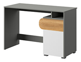 Íróasztal typ CA8 Caryl (világos grafit + fényes fehér + nash tölgy)