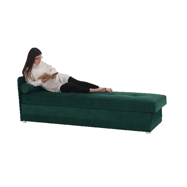 Egyszemélyes ágy (dívány) 80 cm Rinok (smaragd) (tárolóhellyel) *bazár