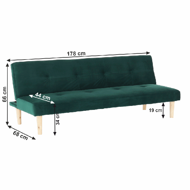 Szétnyitható kanapé Adil (smaragdzöld) *kiárusítás