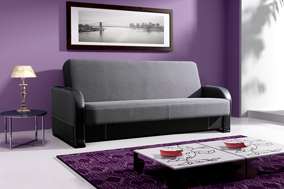 Háromszemélyes kanapé Forgo (szürke + fekete)