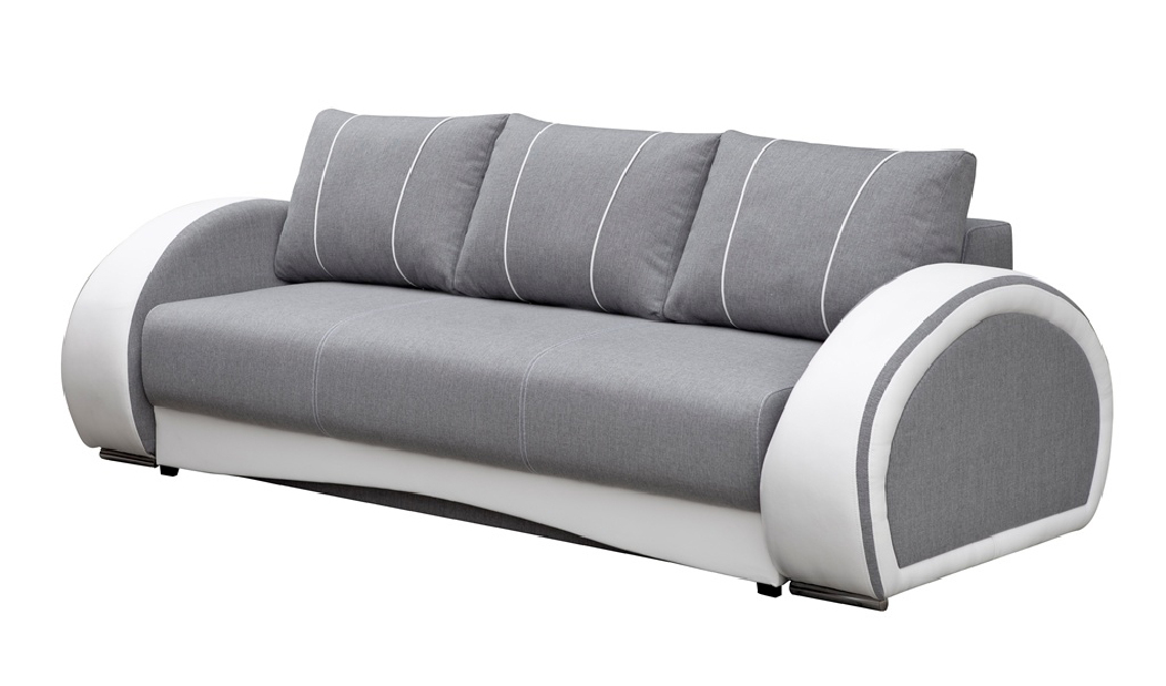 Háromszemélyes kanapé Cario (világos szürke + fehér)