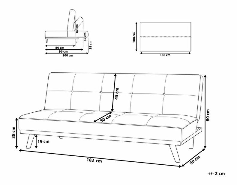Háromszemélyes kanapé Farum (világosszürke)